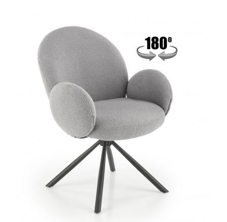 Jedálenská otočná stolička K498, Sivá/Čierna