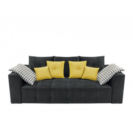 ROYAL III MEGA LUX 3DL - Bella 428 žltá/tlač P2 pepe 01 biela čierna/bella 435 čierna (FL VII-K1030) (BRW COMFORT)