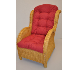 Ratanové kreslo Ušný medový vankúš bordové odtiene