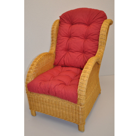 Ratanové kreslo Ušný medový vankúš bordové odtiene