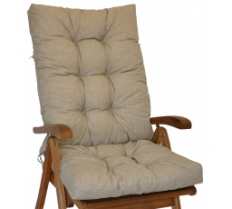 Vankúš pre vysoké záhradné kreslo z teakového dreva - látka tmavobéžová