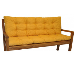 Vankúš na záhradnú lavičku 120 cm - žltá látka