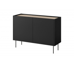 Komoda DESIN 120 2D, Čierny mat/Dub Nagano