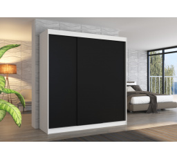 Posuvná skriňa MEGAN 200 Biela+Čierna