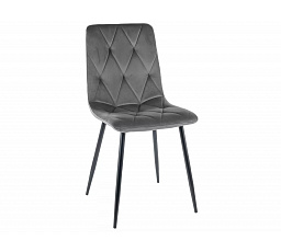 Jedálenská stolička TOM VELVET, sivý Bluvel 14/čierny mat