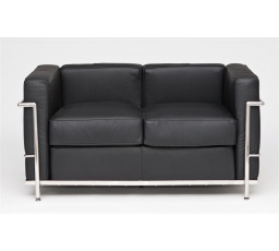 Dvojsedačková pohovka Kubik čierna koža TP