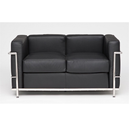 Dvojsedačková pohovka Kubik čierna koža TP