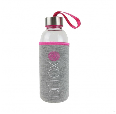 Fľaša s neoprénovým obalom 400ml ružová