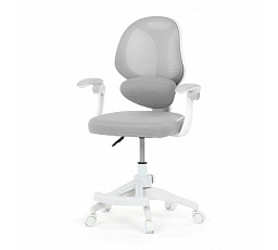Dětská židle, výškově nastavitelná, šedá síťovina, KA-W8008 GREY