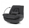 Polohovacie kreslo, elektrické zabudované ovládanie, siva, látka, TV-7089 GREY2