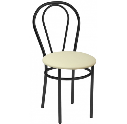Stolička eco béžová - čierny rám Tulipán