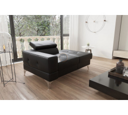 Sofa leňoška TOSCANIA 135 cm - čierna eko koža, pravá strana