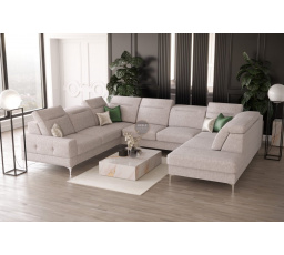 Rohová sedacia súprava MALIBU MAX I 260x350x220 cm - béžová, Ľavá strana
