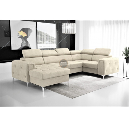 Rohová sedacia súprava ORION MAX III s funkciou spania 165x320x185 cm - béžová, pravá