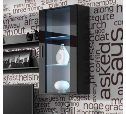 Závesná vitrína SOHO S2, čierna/čierny lesk