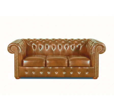 Pohovka Chesterfield Classic 3 koža koňak Pohovka Chesterfield Classic 3 koža koňak