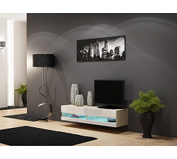 TV komoda VIGO NEW 140, dub sonoma / biely lesk