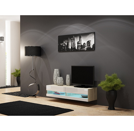 TV komoda VIGO NEW 140, dub sonoma / biely lesk TV komoda VIGO NEW 140, dub sonoma / biely lesk