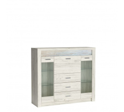 Vitrína INDIANAPOLIS vitrína I8, craft biely