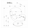 Moderné kreslo SHELL, popolavé
