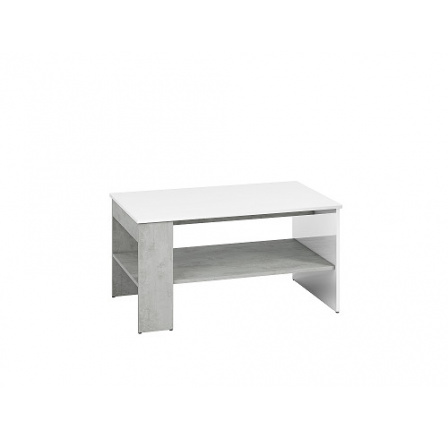 LAMIA 10 - konferenčný stolík, laminovaný, betón/biely lesk/biely lesk MDF (ML) (LUMENS10=1PACK) (K150)NOVINKA