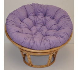 Ratanový papasan 115 cm medový - vankúš fialový