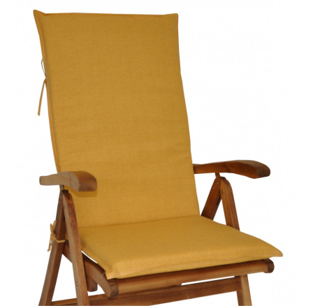 Vankúš pre záhradné kreslo z teakového dreva UNI high - žltá látka