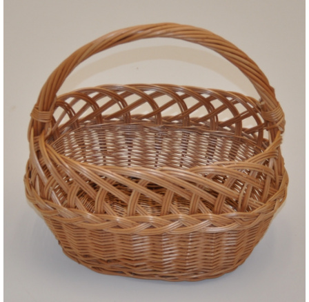 Vŕbový nákupný košík oválny jednofarebný