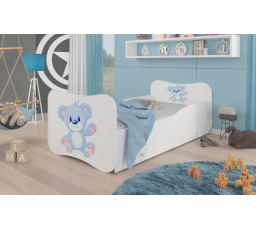 Posteľ s matracom a zásuvkou GONZALO BLUE BEAR 140x70 White