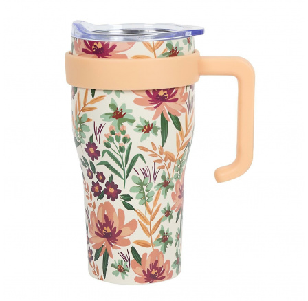 Termohrnček Mini Miami Floral s oranžovou rukoväťou Termohrnček Mini Miami Floral s oranžovou rukoväťou