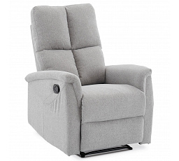 Relaxačné kreslo, manuálne ovládanie, svetlosivá látka