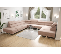 Rohová sedacia súprava EMPORIO MAX I 300X350X220 - ľavá, ružová