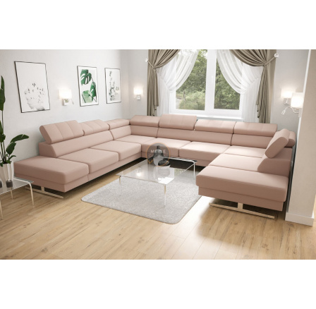 Rohová sedacia súprava EMPORIO MAX I 300X350X220 - ľavá, ružová