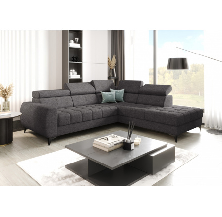 Rohová sedacia súprava PORTO 225X255 cm - sivá, pravá