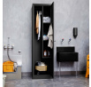 Kovová upratovacia skriňa AGNEST, 500 x 1850 500 mm, čierna