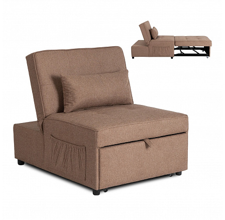 Rozkladacie kreslo IBERIS 80 cm na spanie Hnedé