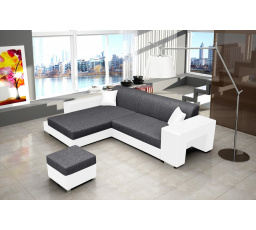 Rohová sedacia súprava Oskar L sivá/biela