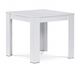 Jedálenský stôl 80x80x75 cm, MDF, hladké biele matné lamino