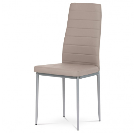 Jedálenská stolička, lanýžová koženka, sivý kov