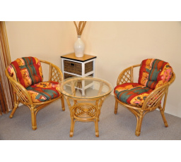 Ratanová sedacia súprava Java červená