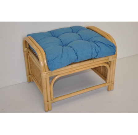 Ratanová stolička Ušný medový vankúš tyrkysové zvýraznenia