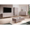 Komoda Nicole 150 cm - staroružová MDF / zlaté nohy