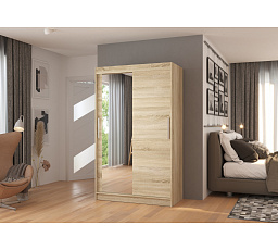 Posuvná skriňa so zrkadlom BARIO 120 Sonoma+Sonoma