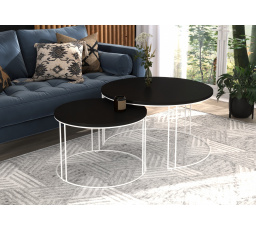 Konferenčný stolík 2v1 ETTA Biela+Čierna