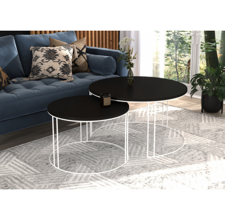 Konferenčný stolík 2v1 ETTA Biela+Čierna