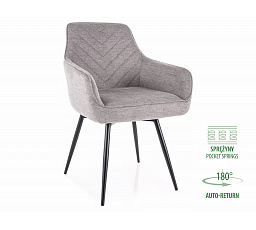 Jedálenská stolička pružinová - otočná SERVIO BREGO, Sivá 07/Čierna