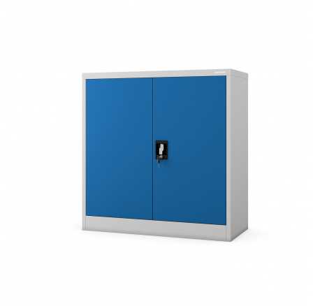 Malá uzamykateľná skrinka BEATA, 900 x 930 x 400 mm, šedo-modrá