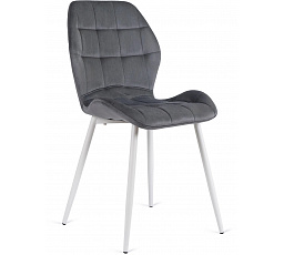 Stolička LUCKY Sivá s Bielymi Nohami Zamatová