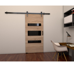 Posuvné dvere LOFT D100, Sonoma/čierna
