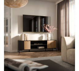 TV komoda MERCI 180 EF, čierny/artisan
